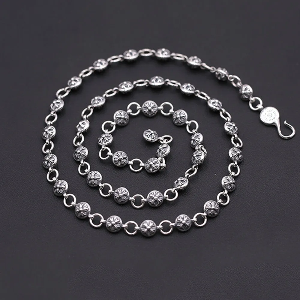 Real Solid 925 Sterling Silver Necklaces Cross Ring Chain Hook 18"- 32"
