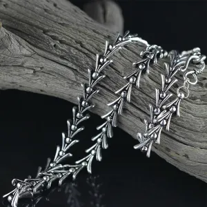 Real Solid 925 Sterling Silver Necklaces Twist Bamboo Link Grass Hook 20" 22''