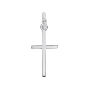 Rembrandt Charms Sterling Silver Rhodium or Gold Plated Medium Thin Cross Pendant