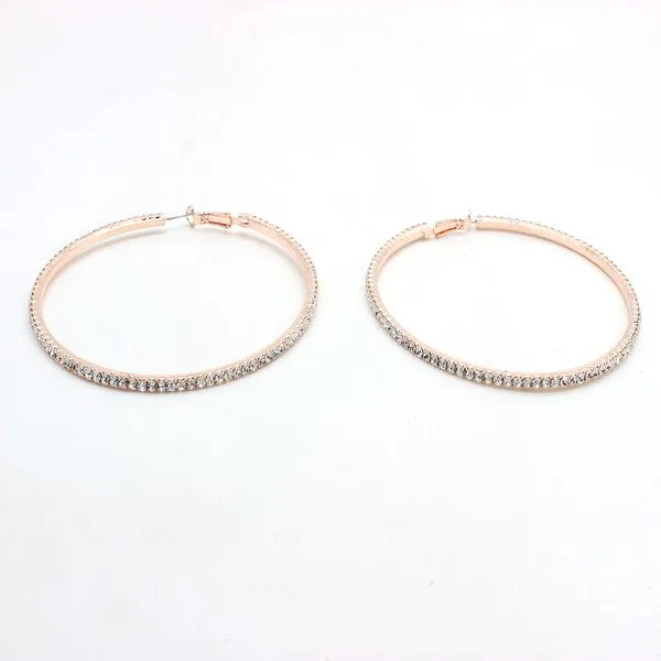 RHINESTONE HOOP EARRINGS