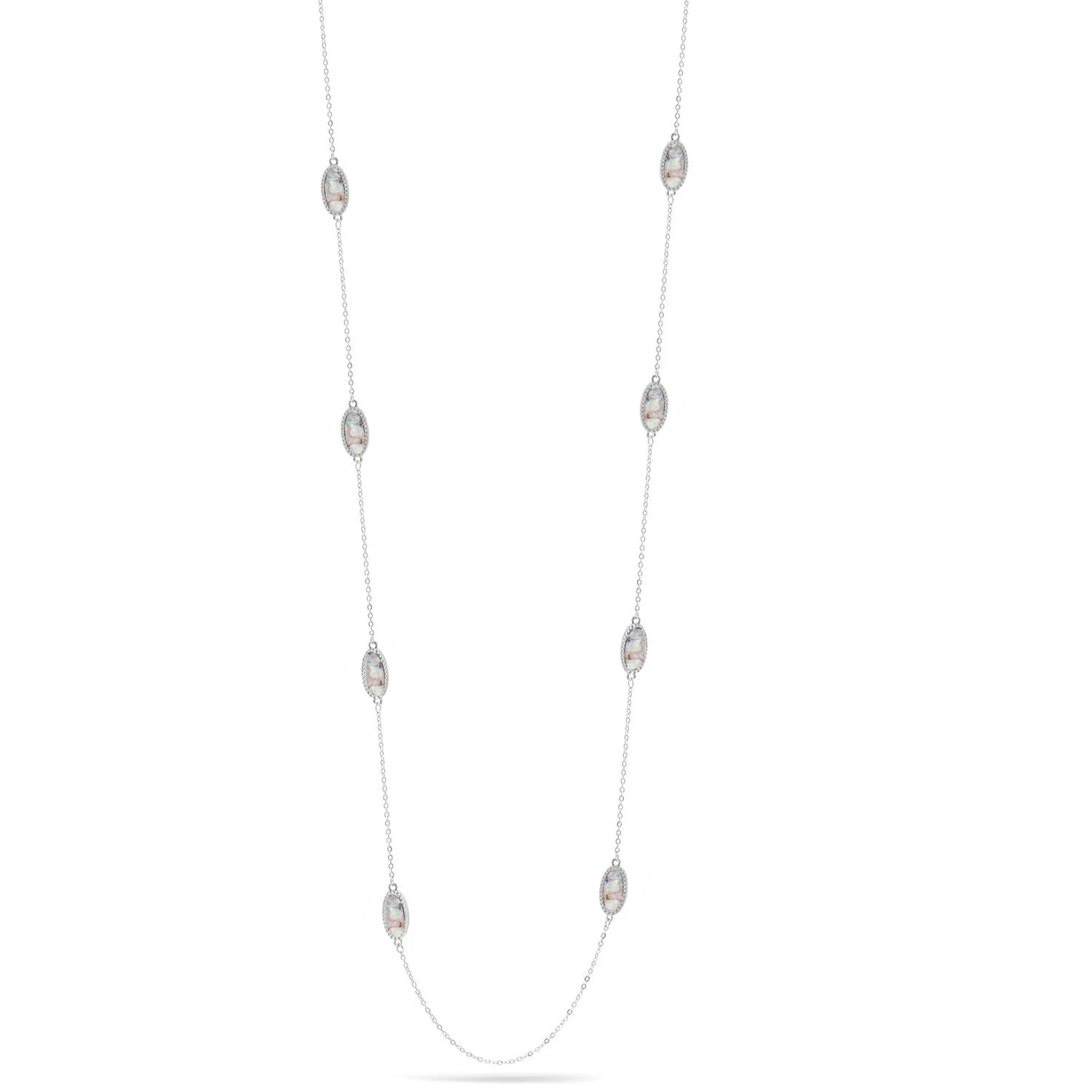 RHODIUM NECKLACE #SWKK-11770RHWHT (DG4)