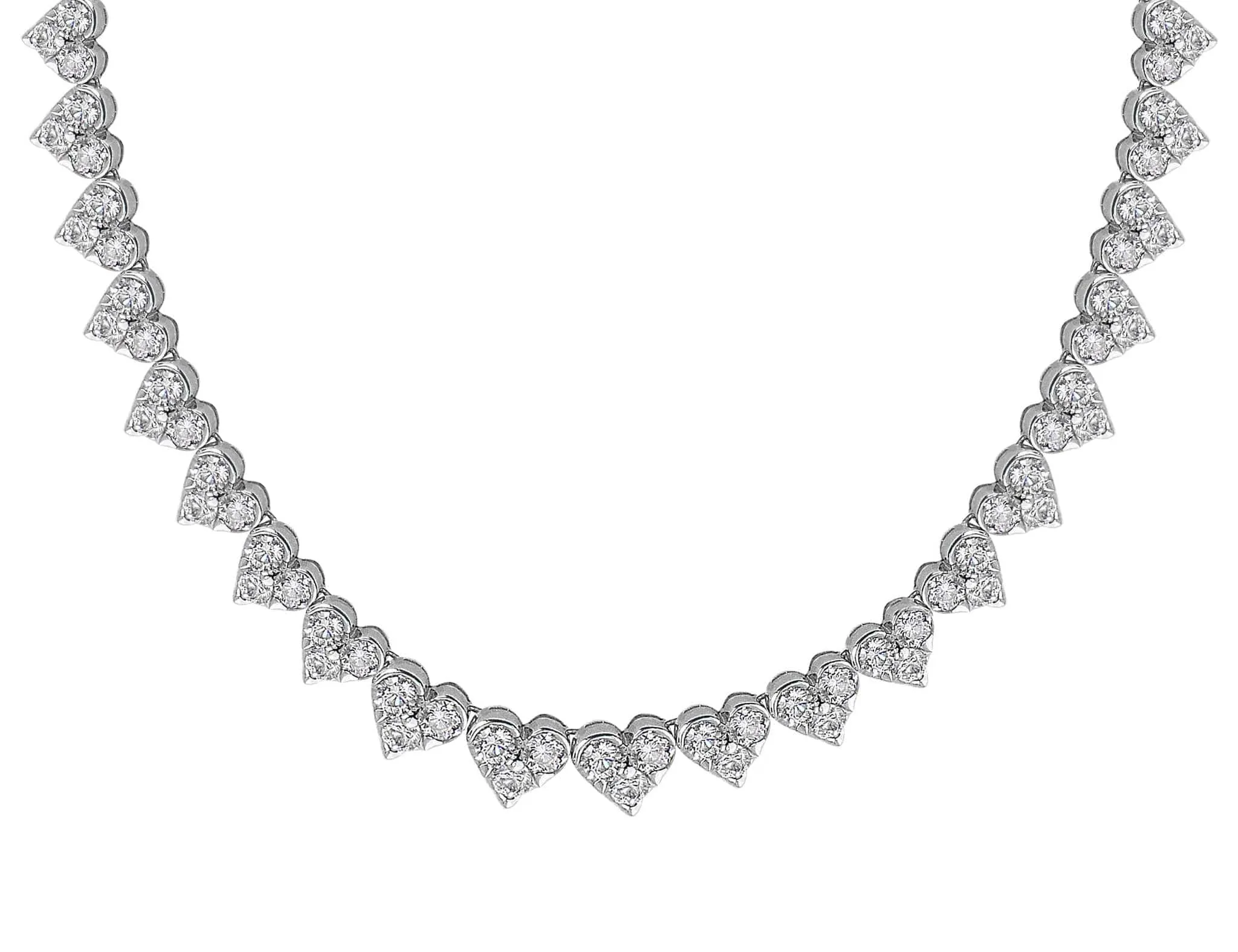 Roberto Coin 18k White Gold Heart-Shaped Cluster Diamond Necklace - Estate