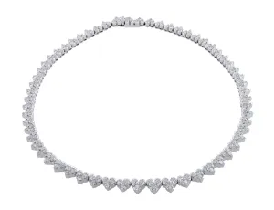 Roberto Coin 18k White Gold Heart-Shaped Cluster Diamond Necklace - Estate