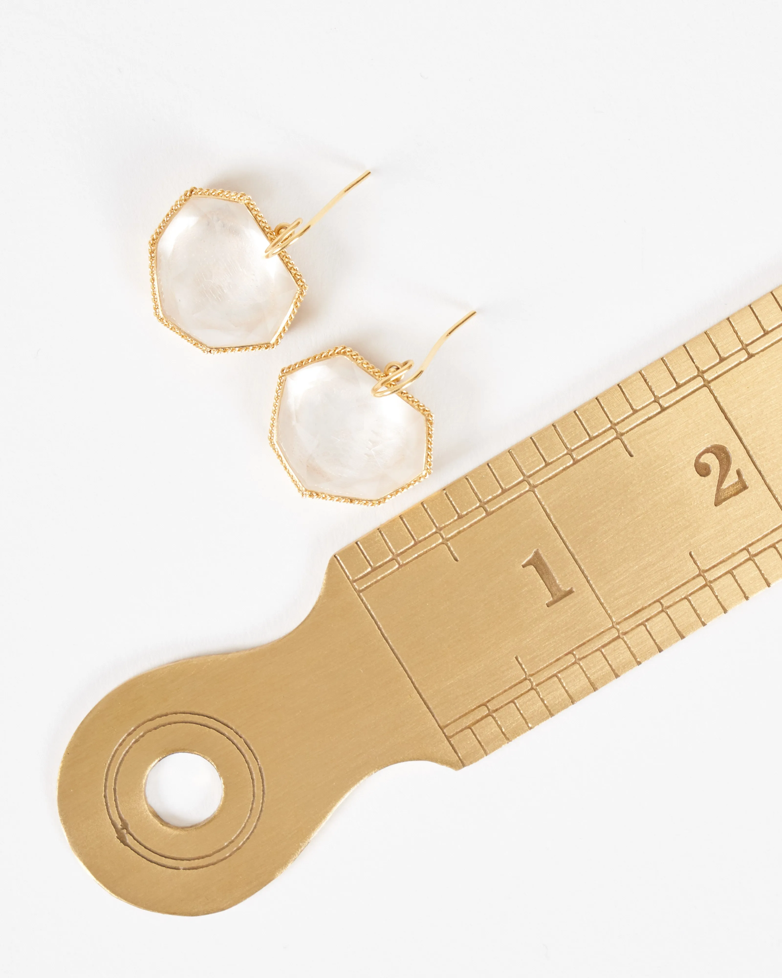 rock crystal earrings - gold