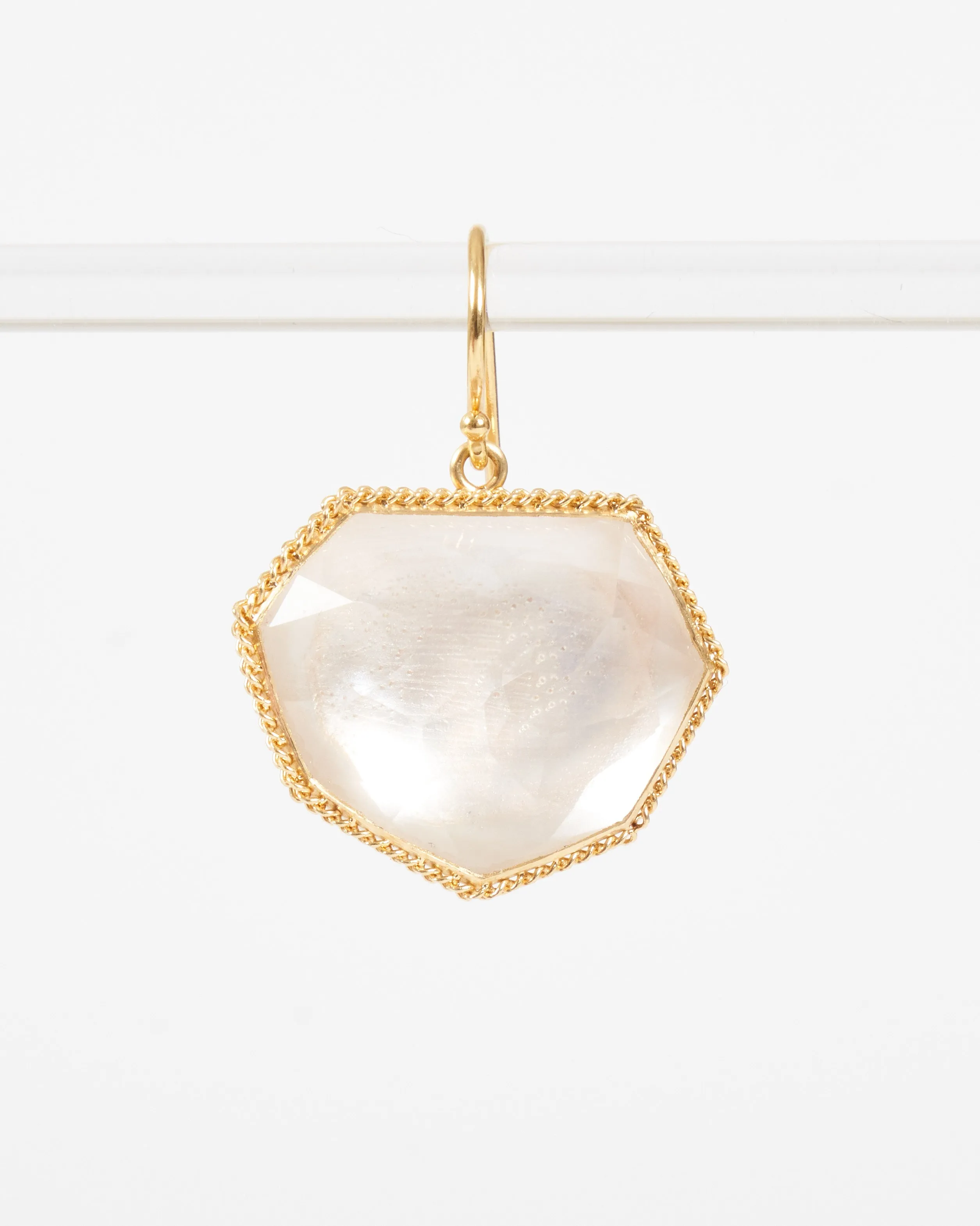 rock crystal earrings - gold