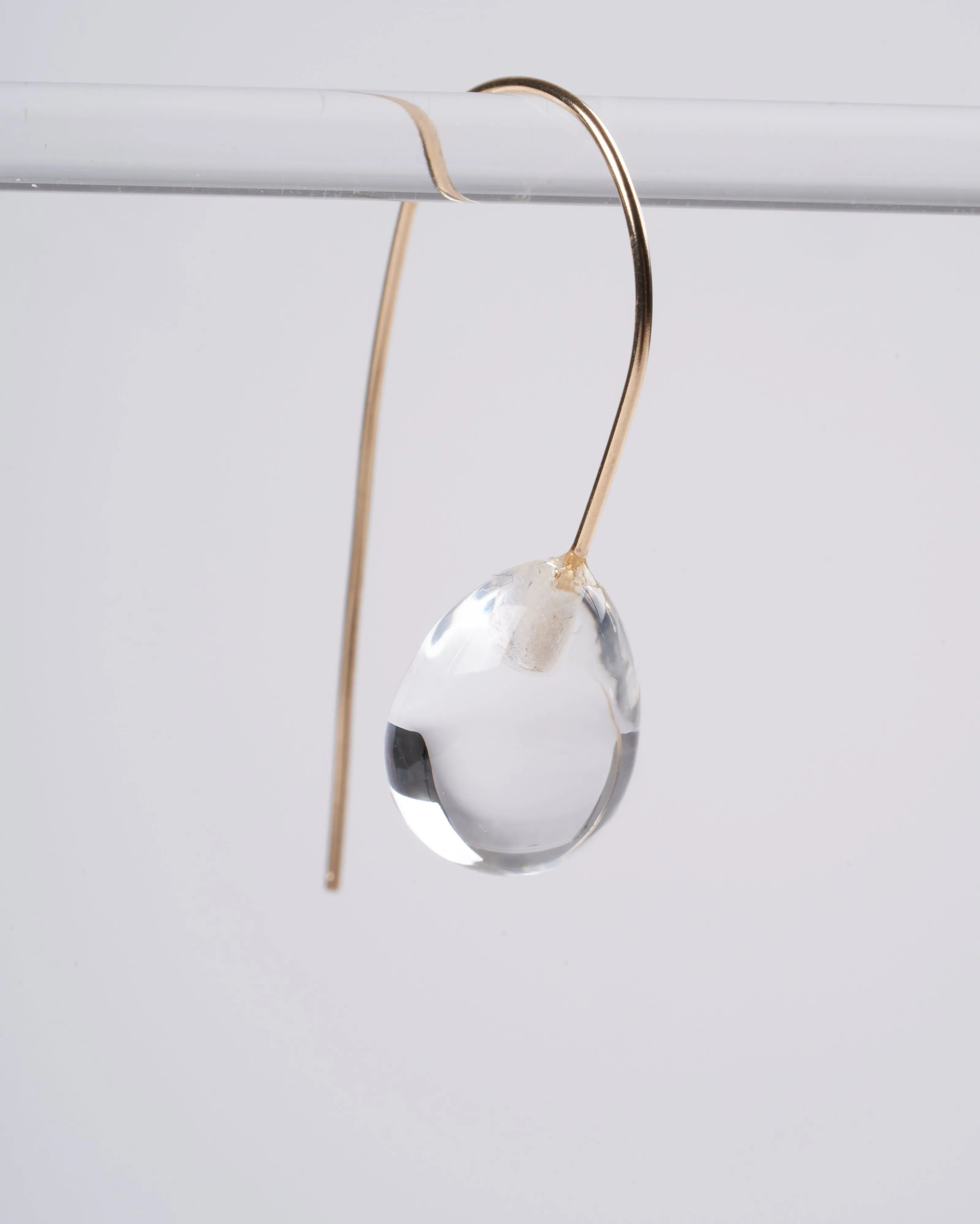 rock crystal egg drop earrings