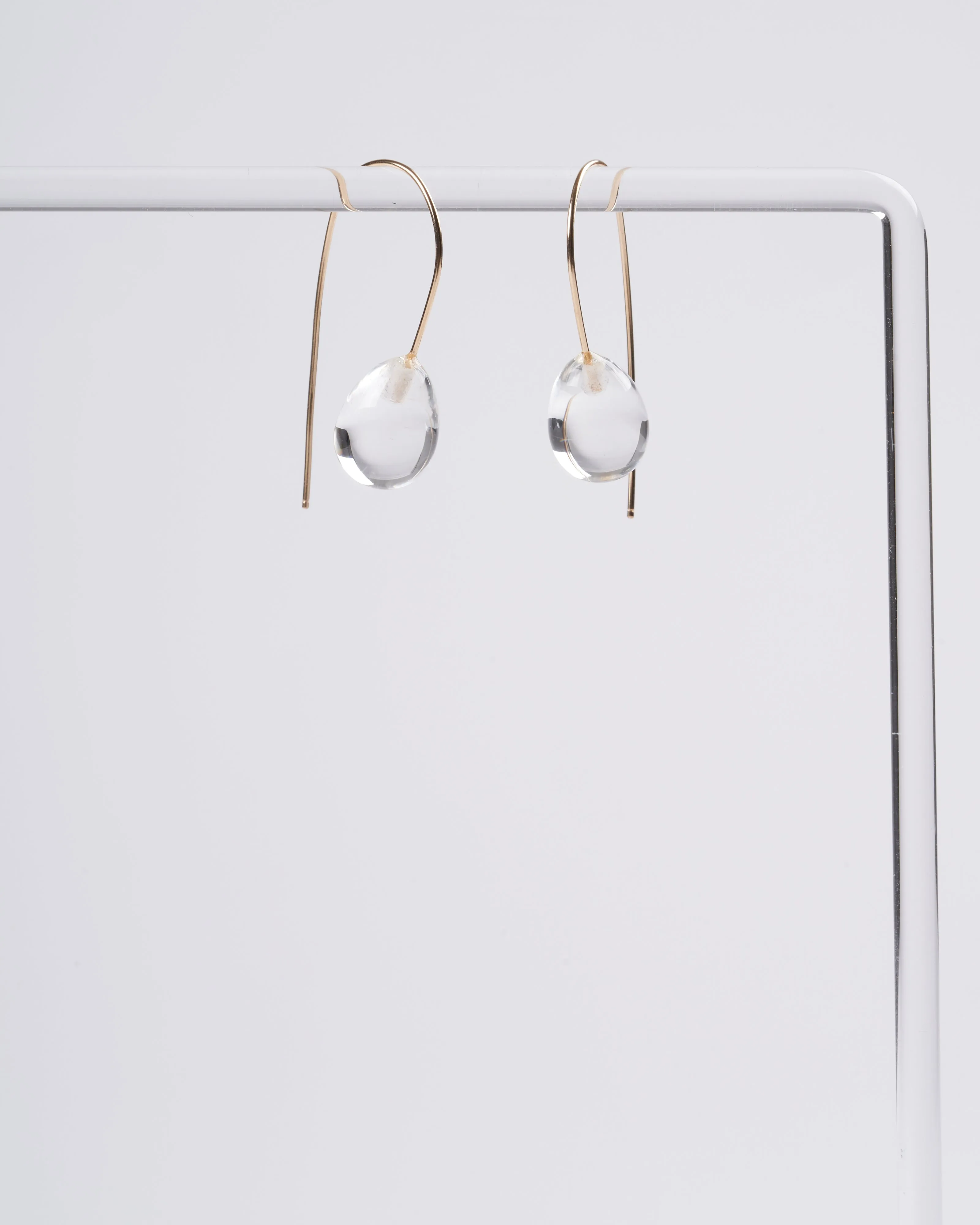 rock crystal egg drop earrings