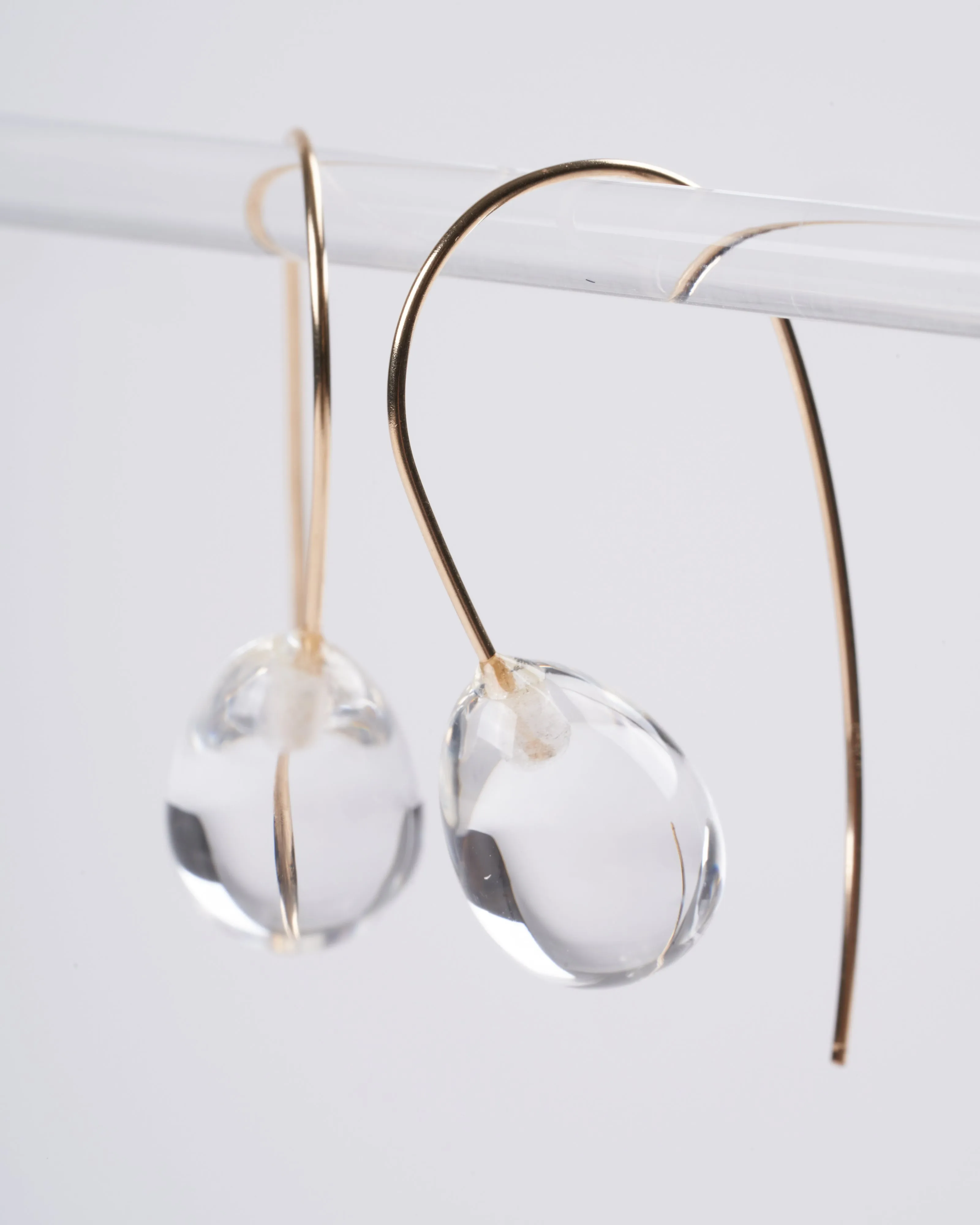 rock crystal egg drop earrings