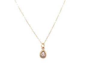 Rose Cut Salt   Pepper Diamond Pendant Necklace