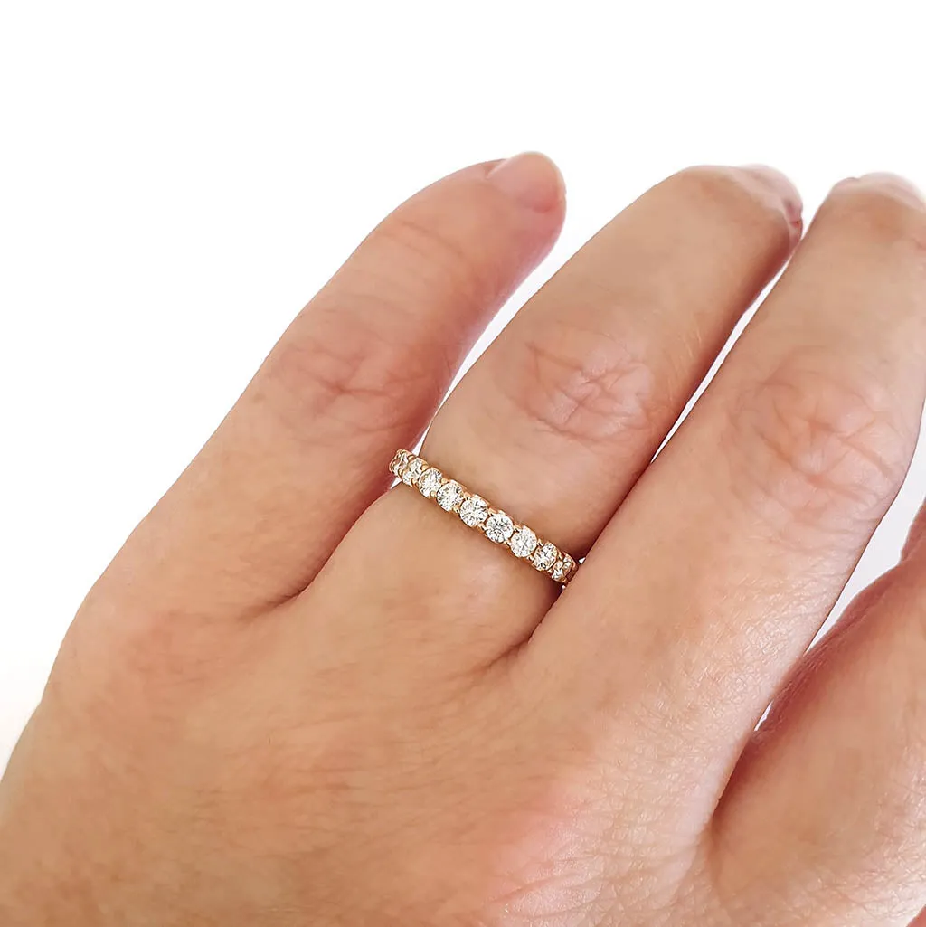Rose Gold 19 Diamond 3/4 Eternity Band