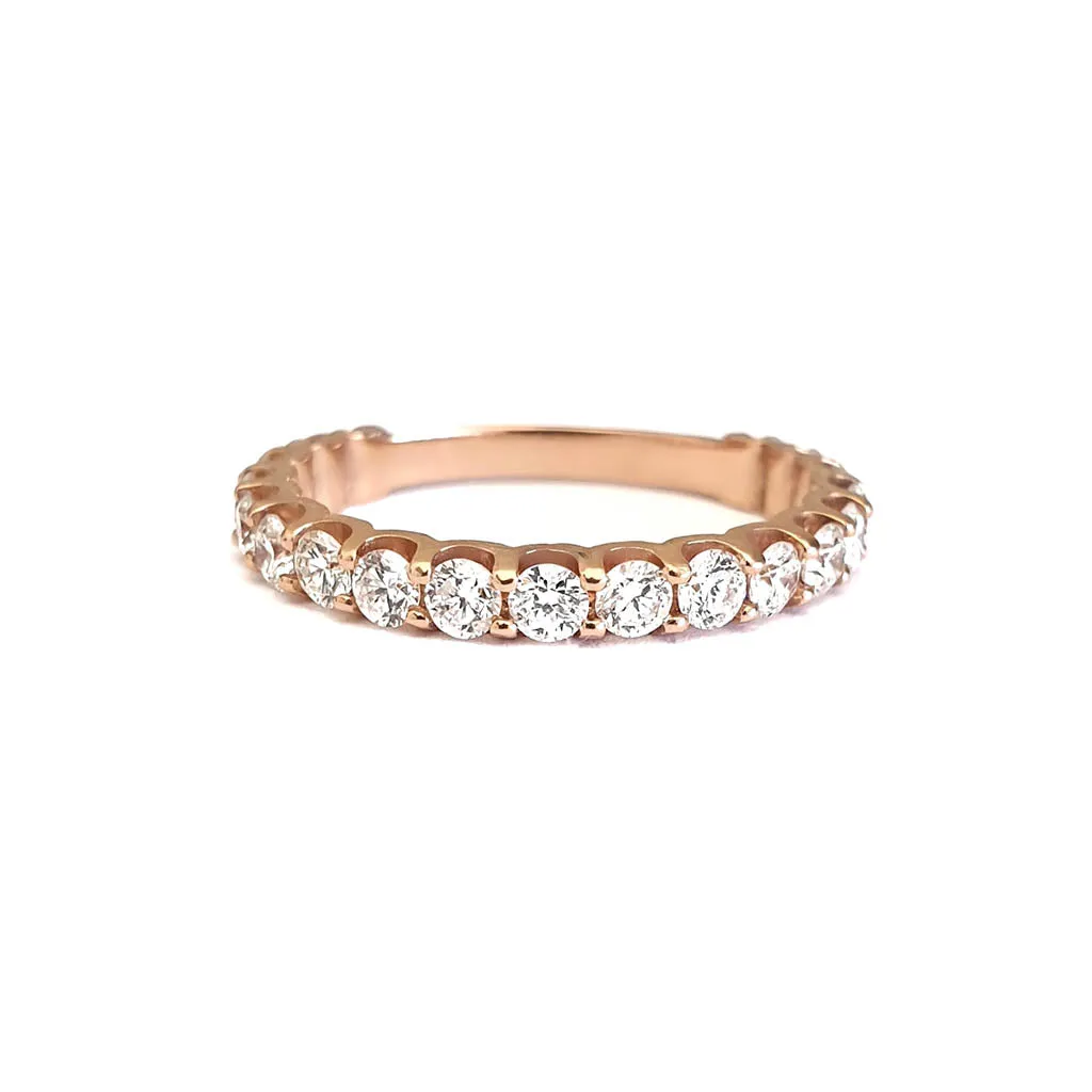 Rose Gold 19 Diamond 3/4 Eternity Band