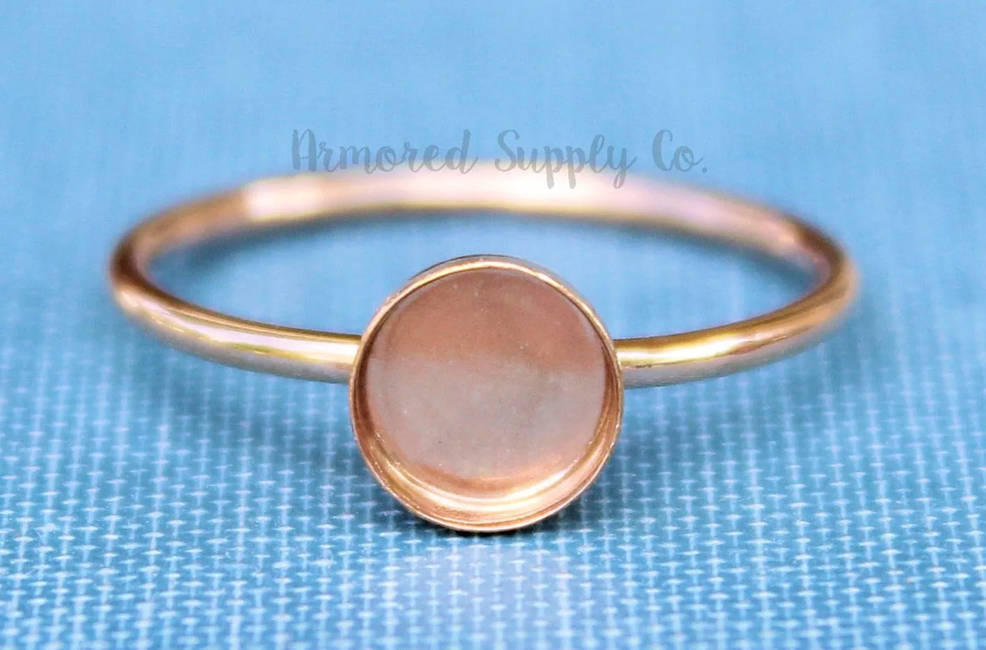 Rose Gold Filled 6mm Bezel Cup Ring blank