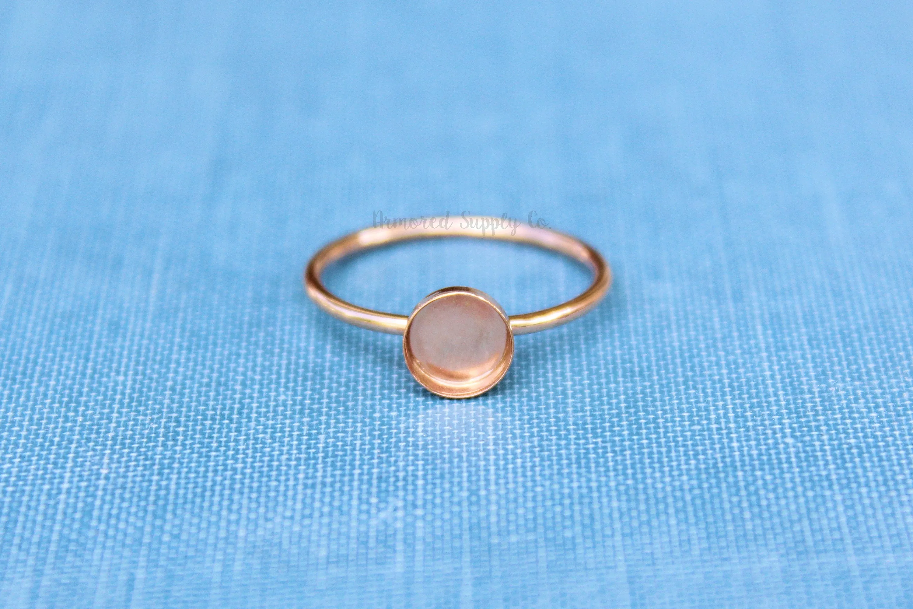 Rose Gold Filled 6mm Bezel Cup Ring blank