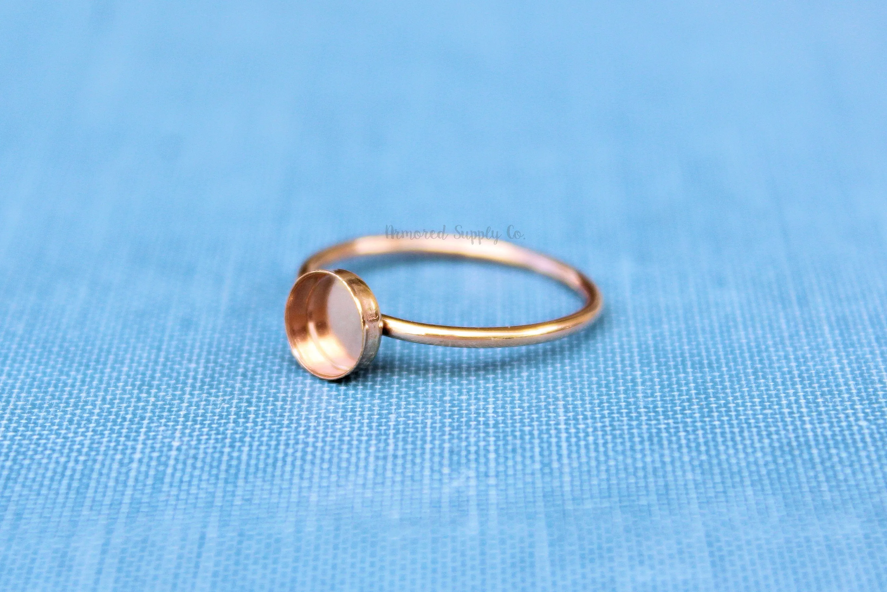 Rose Gold Filled 6mm Bezel Cup Ring blank