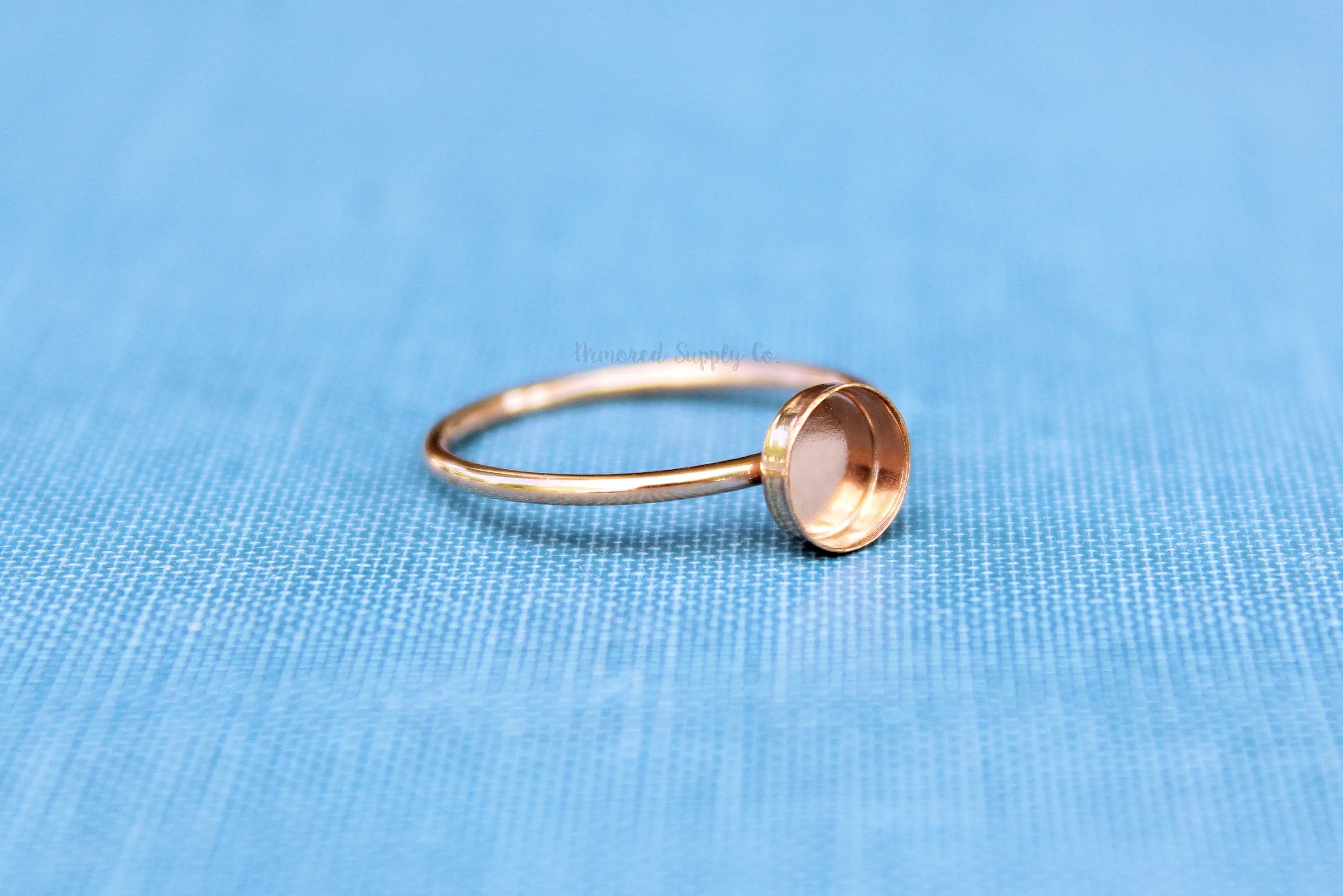 Rose Gold Filled 6mm Bezel Cup Ring blank
