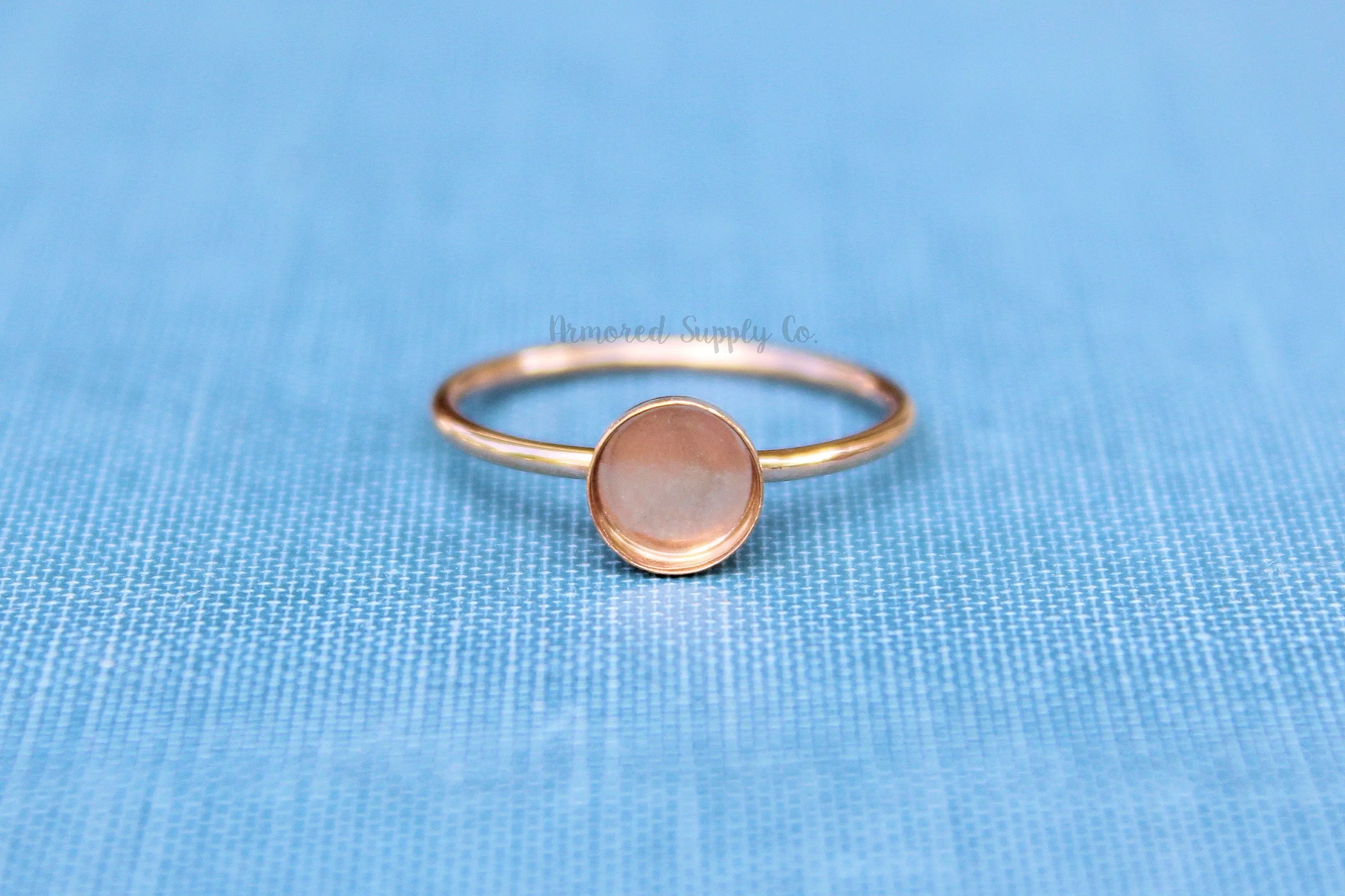 Rose Gold Filled 6mm Bezel Cup Ring blank
