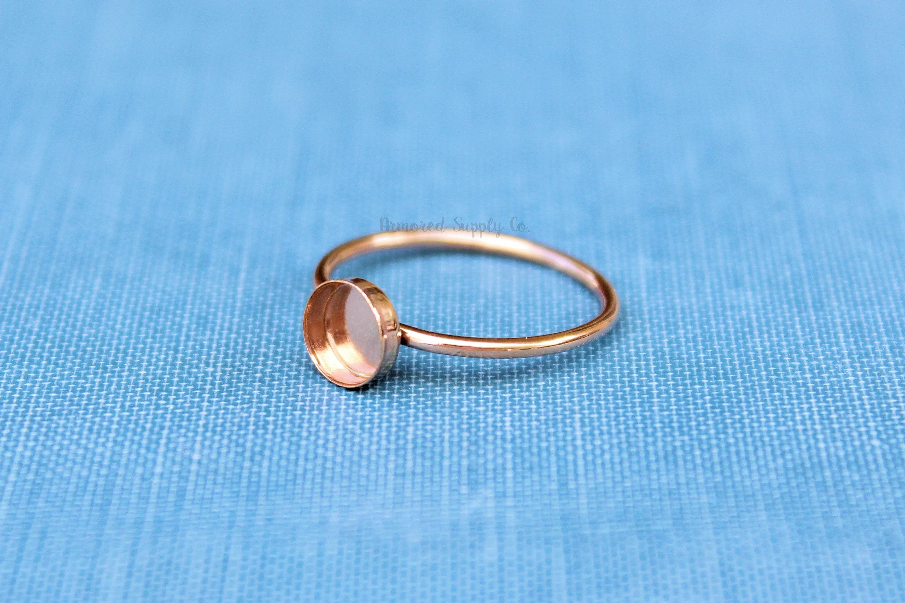Rose Gold Filled 6mm Bezel Cup Ring blank