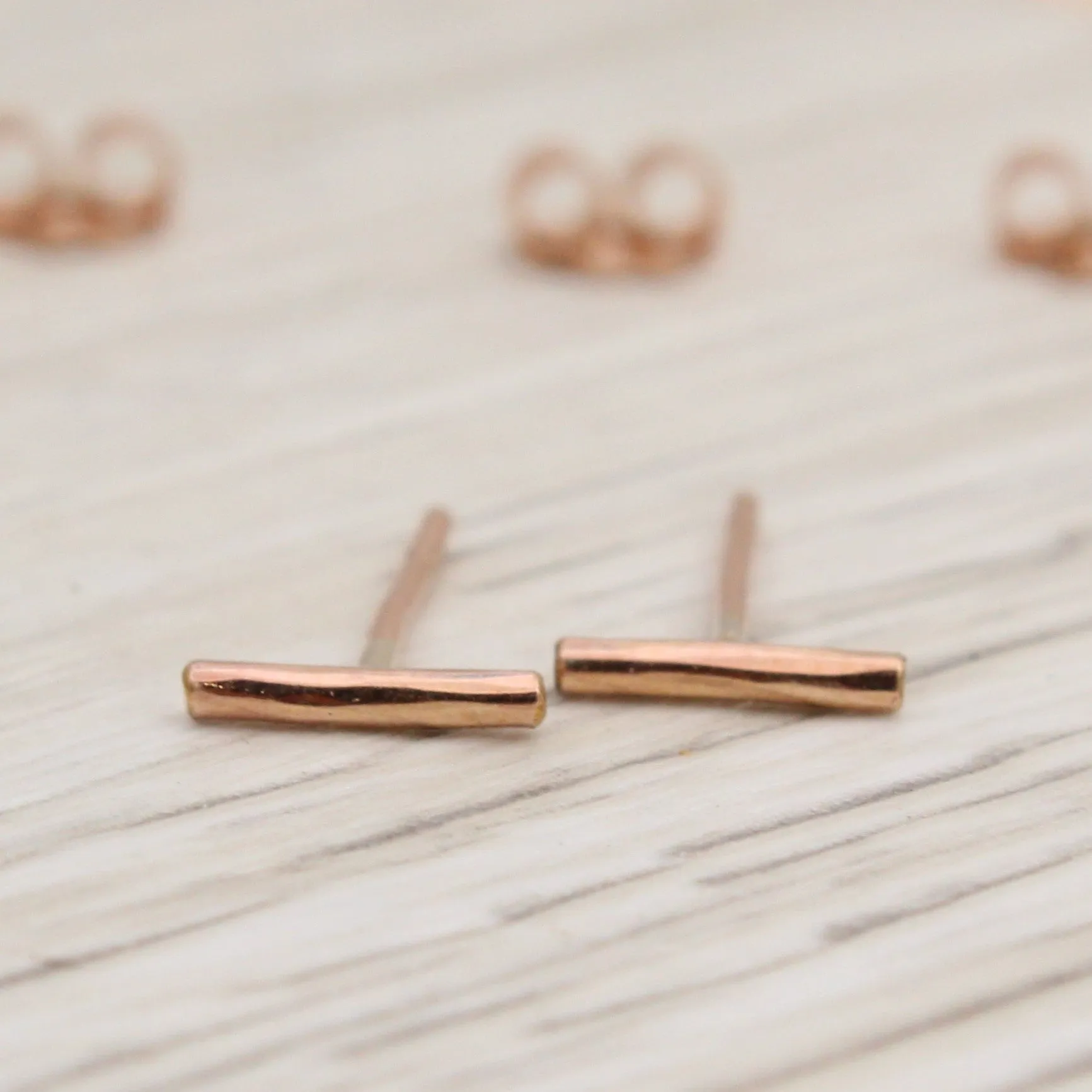 Rose Gold Filled Bar Studs