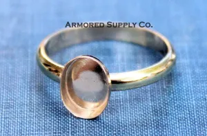 ROSE Gold Filled Oval Bezel Comfort Ring Band blank