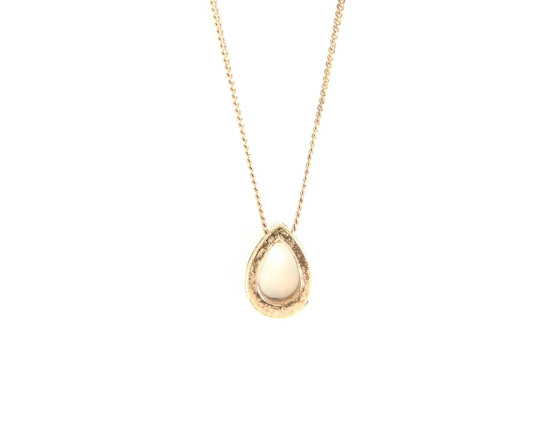 Rose Gold Tear Drop Shaped Pendant Necklace