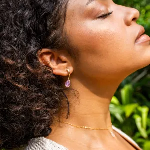 Rose Quartz Huggie Earrings
