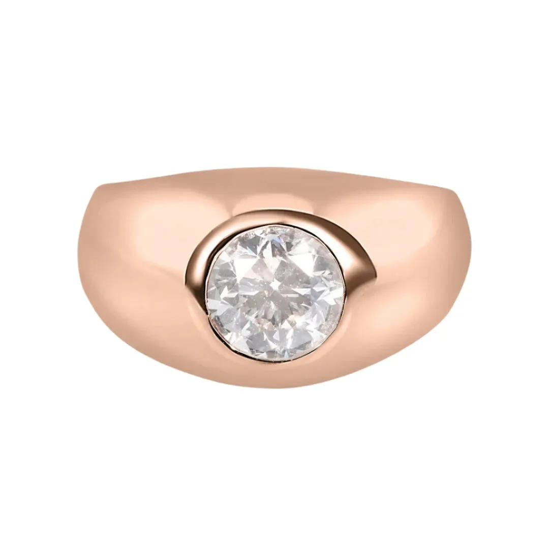 Round Diamond Statement Dome Ring
