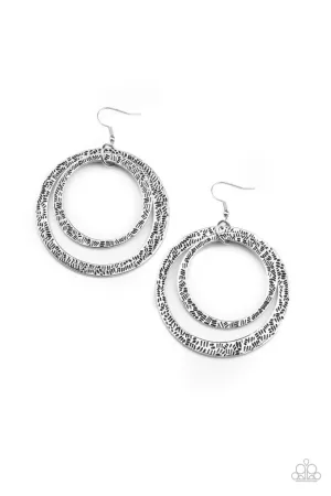 Rounded Out Silver Paparazzi Earrings