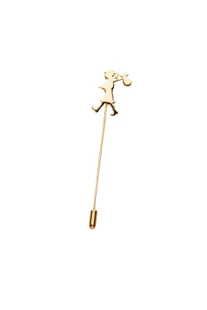 Runaway Girl Pin Gold