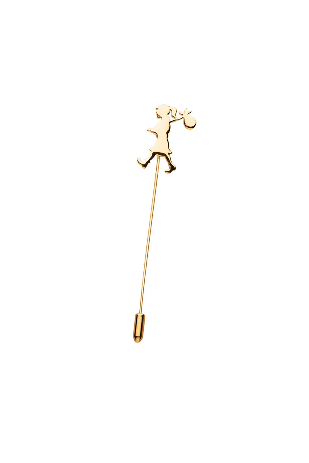 Runaway Girl Pin Gold