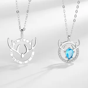 S925 Silver Antler Clavicle Chain A Pair Of Mori Pendant Couple Necklace