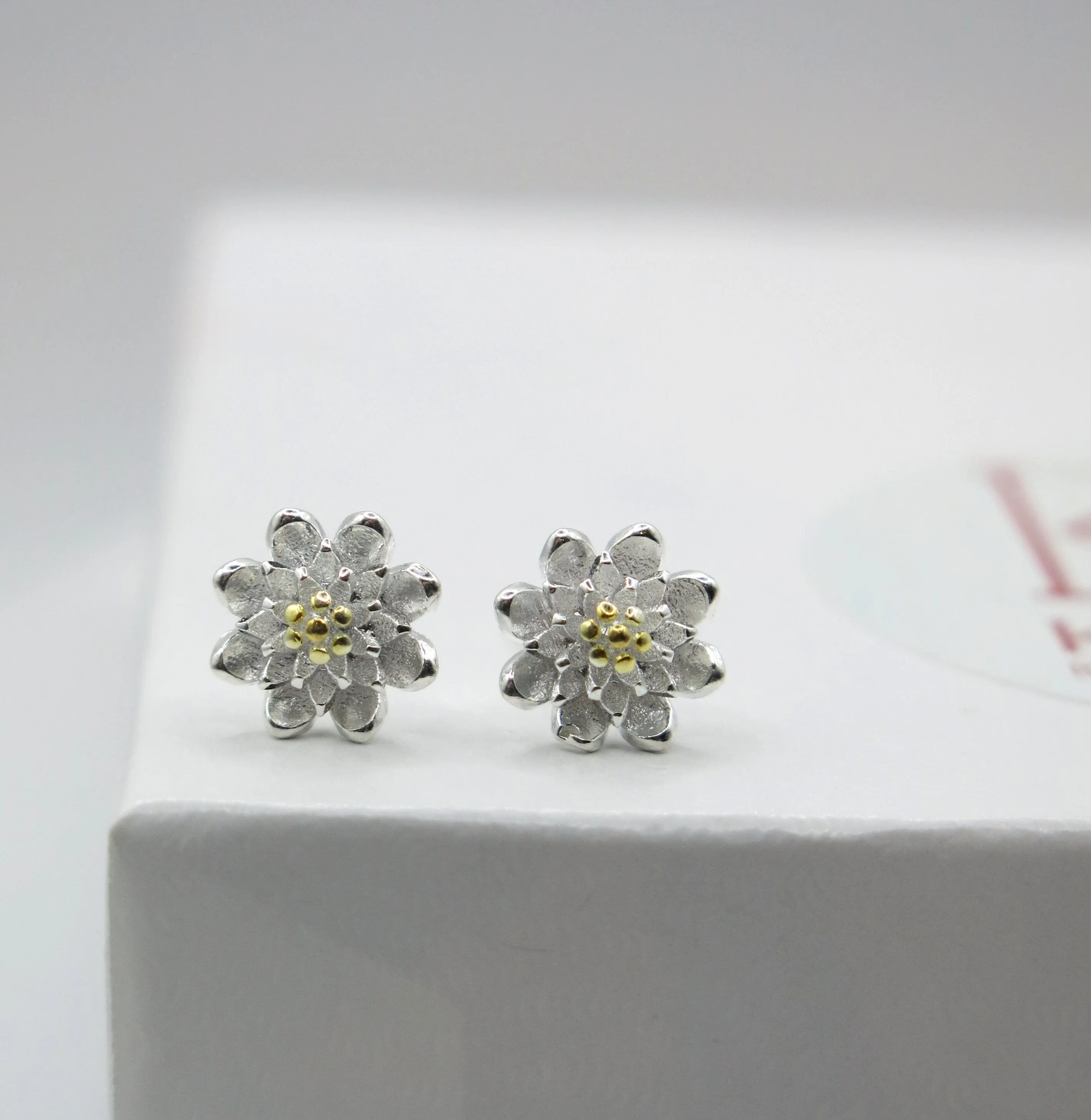 S925 Silver Floral Minimalist Studs, Bridal Bridesmaid Flower Studs, Flower Girl Silver Earrings