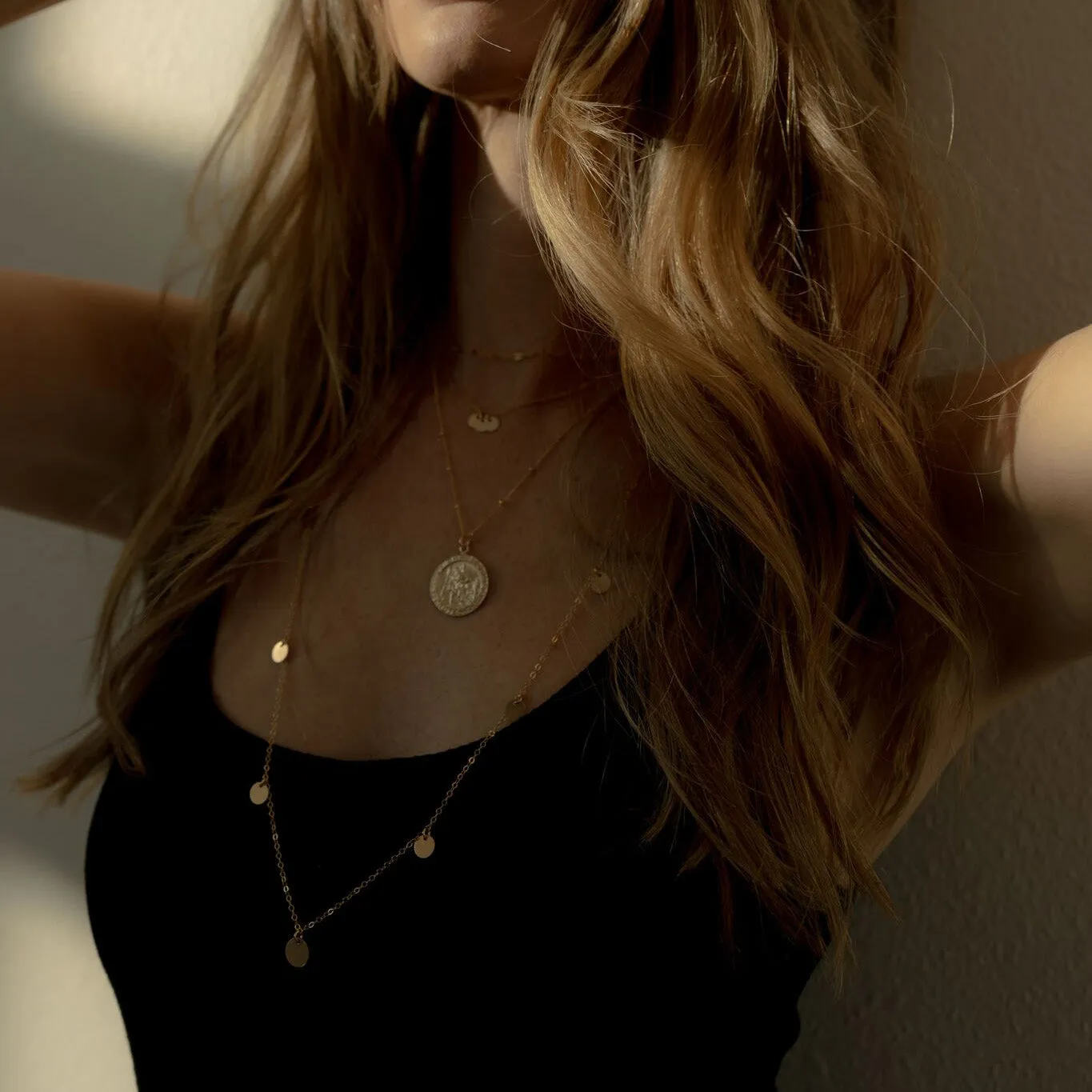 SALE - Multi Discs Long Necklace