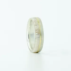 SALE RING - Silver, Yellow Gold, & Antler - Size 5.75