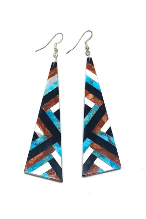 Santo Domingo Turquoise Inlay Earrings