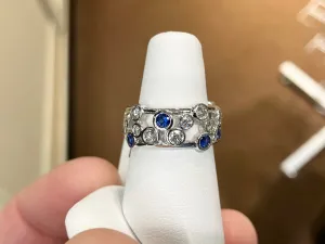 Sapphire And Diamond White Gold Ring