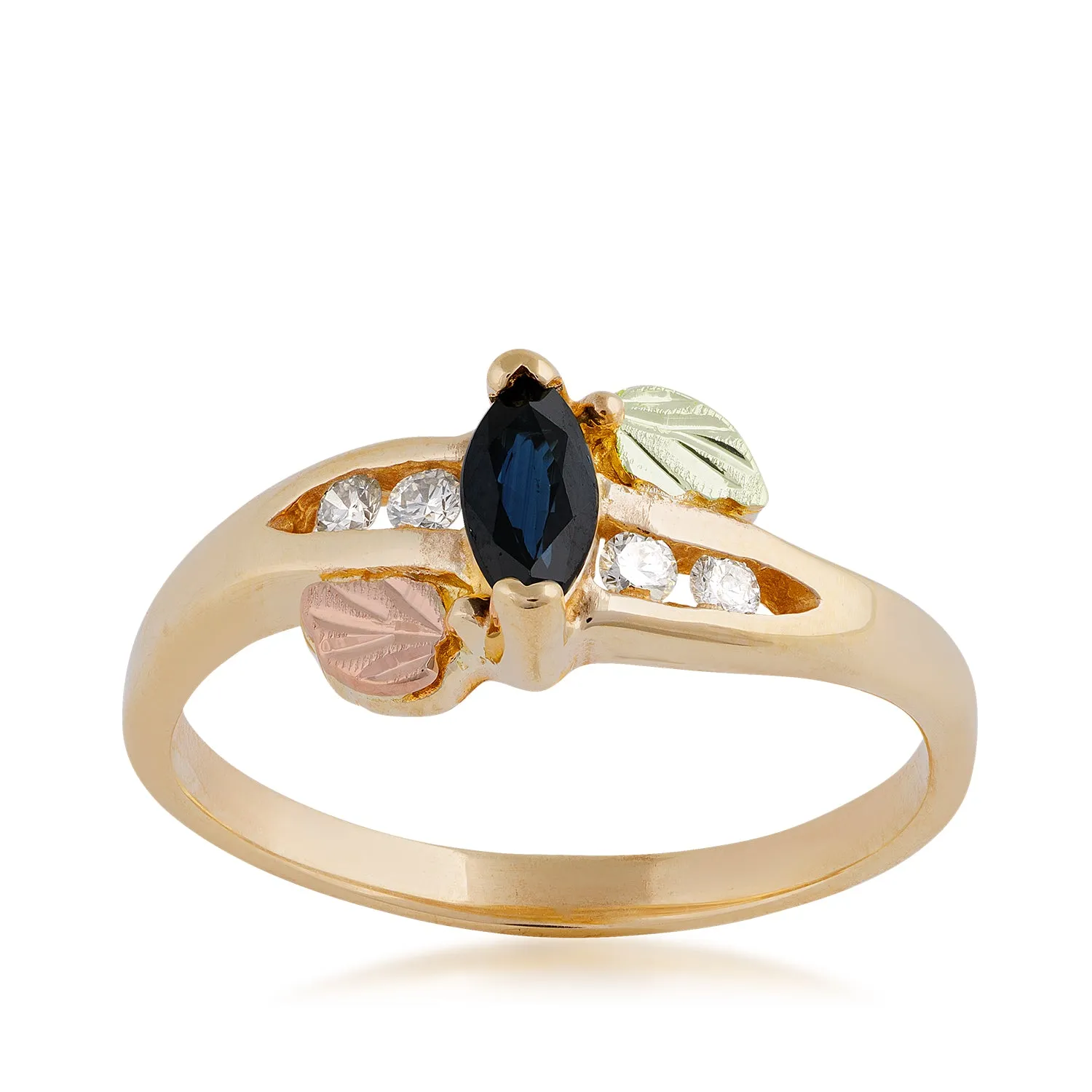 Sapphire and Diamonds - Black Hills Gold Ladies Ring