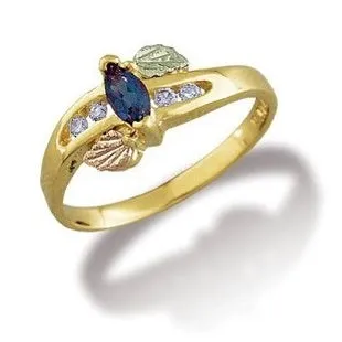 Sapphire and Diamonds - Black Hills Gold Ladies Ring