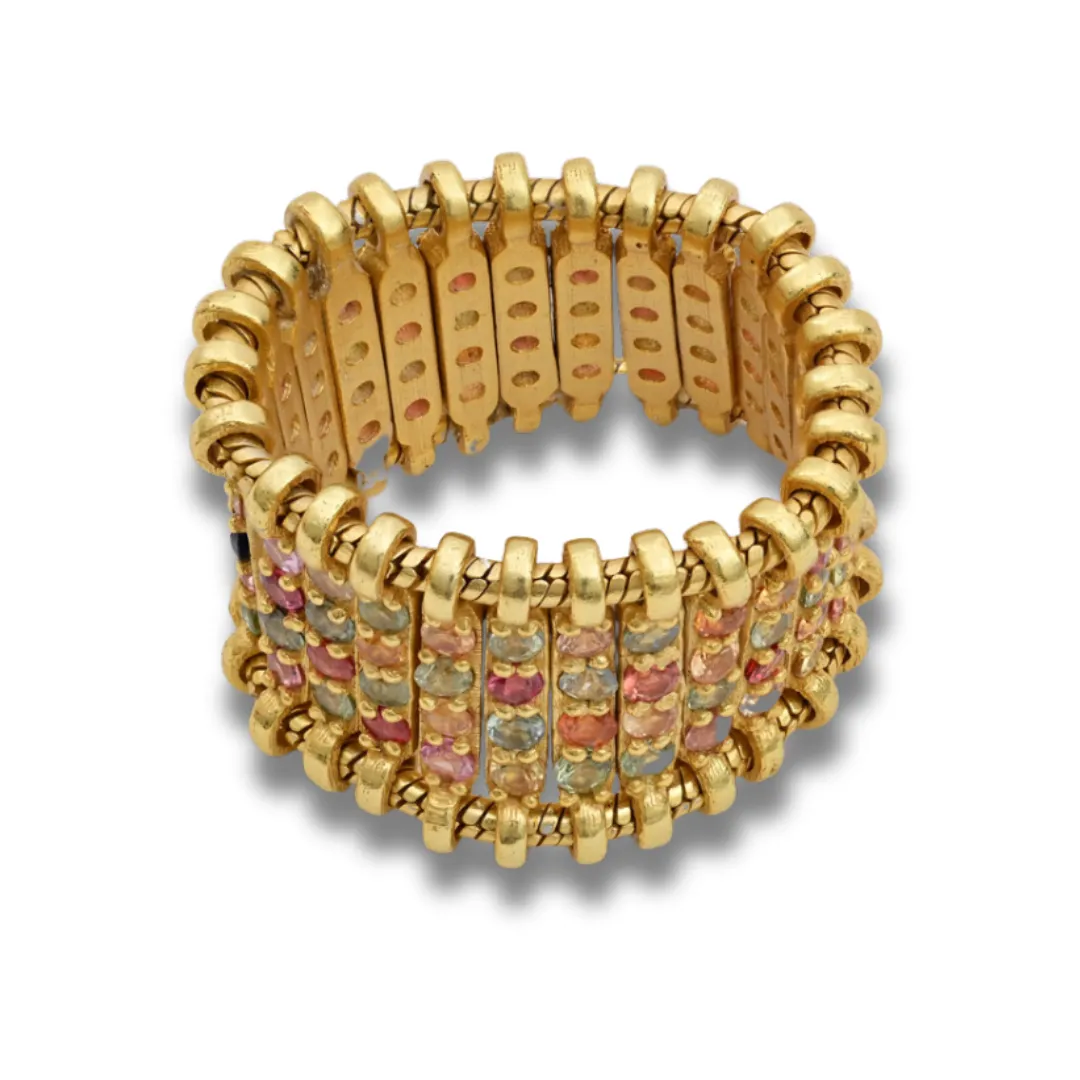 Sapphire and Gold Plated Sterling Silver Ring