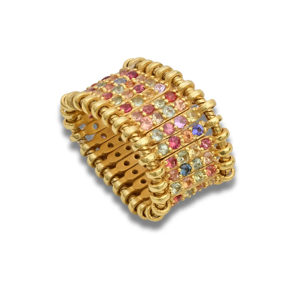Sapphire and Gold Plated Sterling Silver Ring