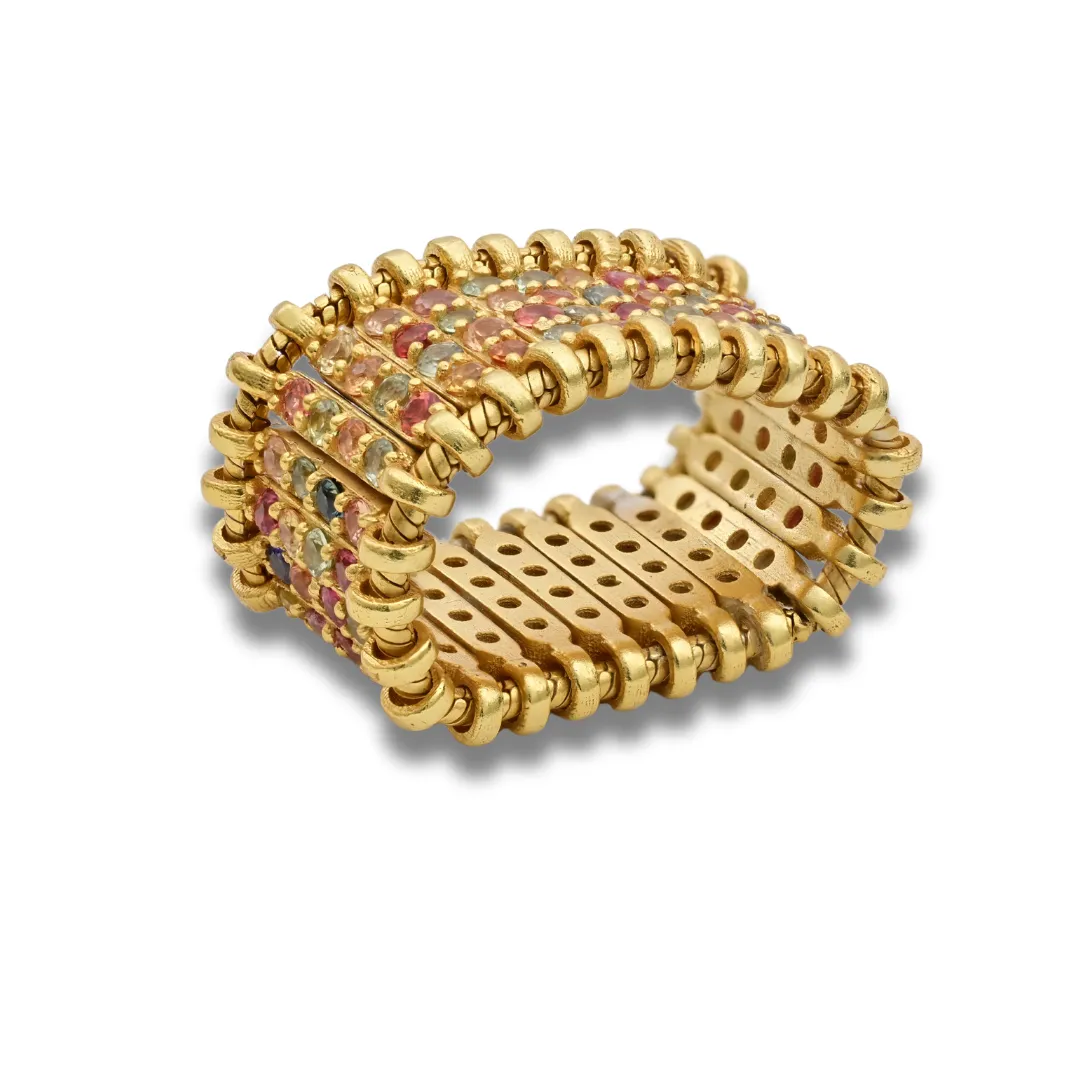 Sapphire and Gold Plated Sterling Silver Ring