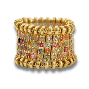 Sapphire and Gold Plated Sterling Silver Ring