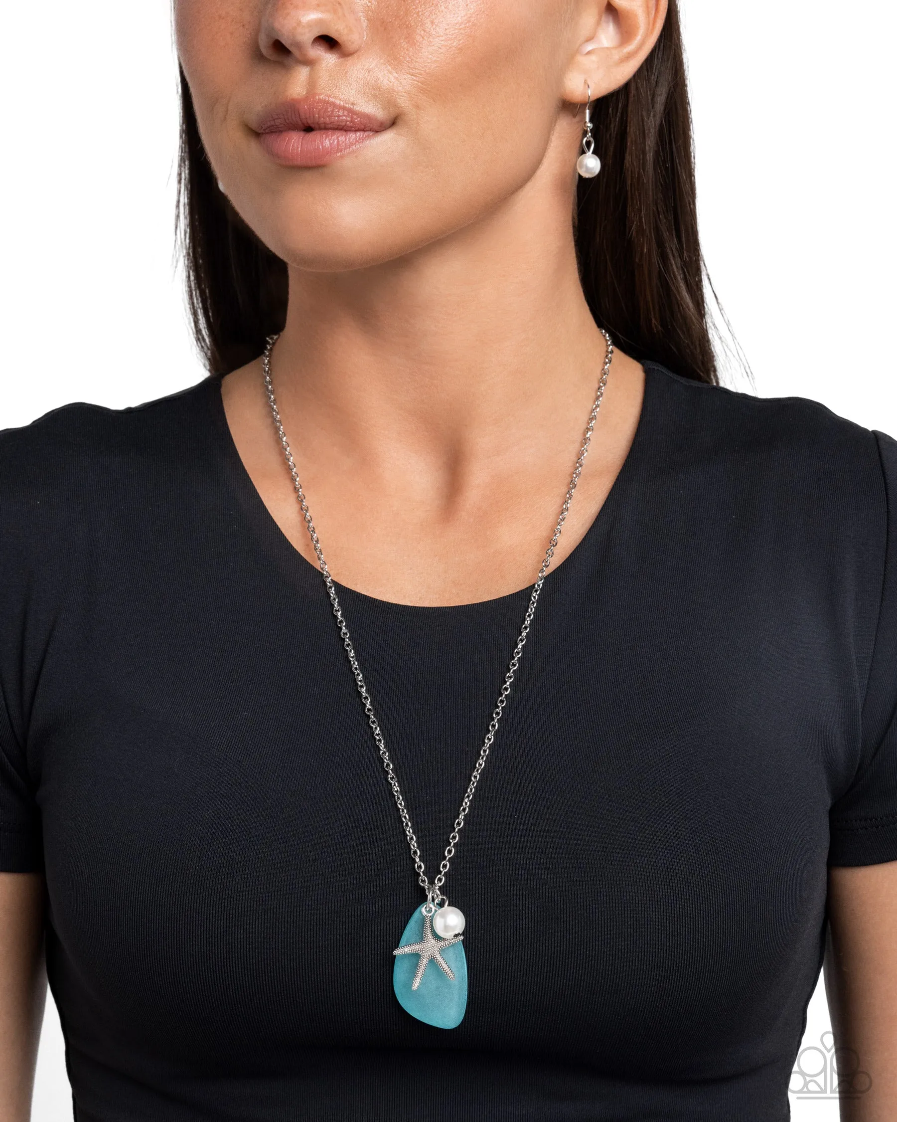 Sea Glass Stash - Blue (Starfish Charm) Necklace