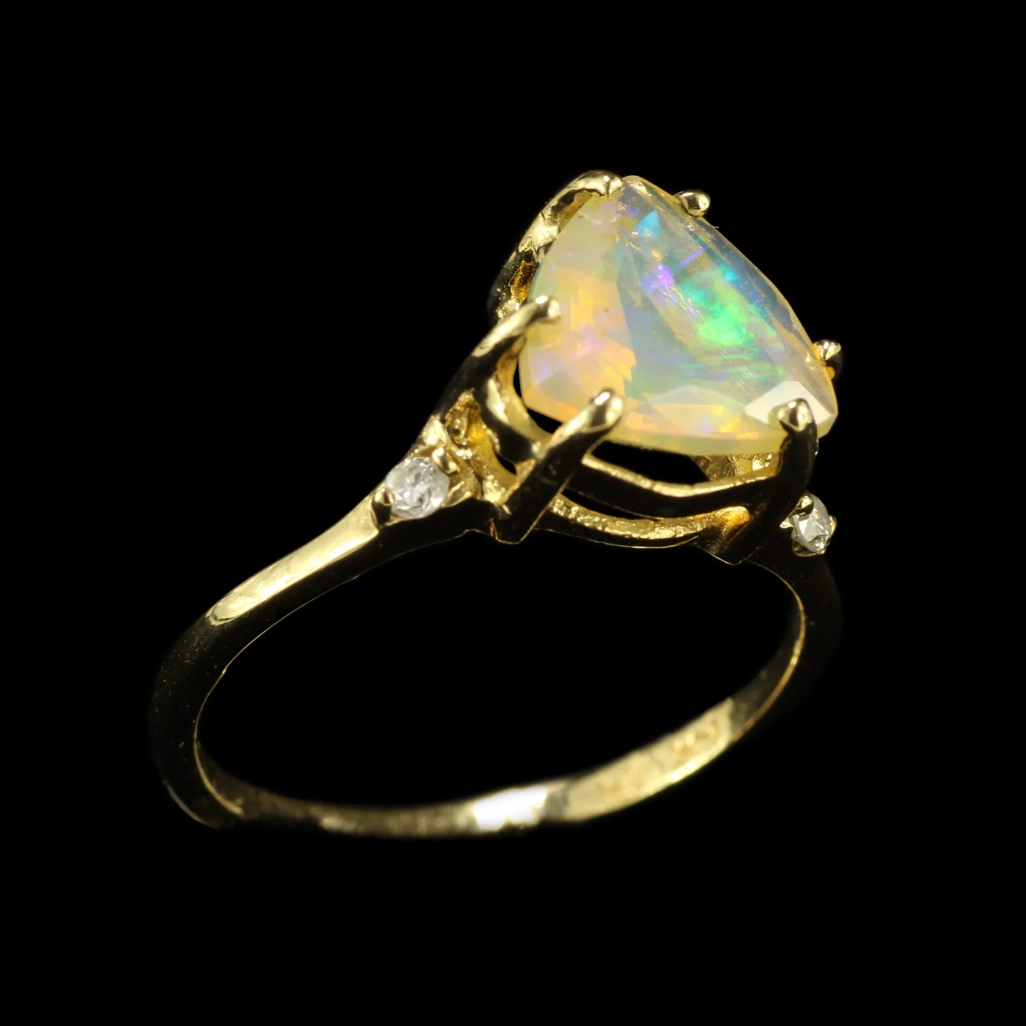 Selene - Trillium Ethiopian Opal and Diamond Ring