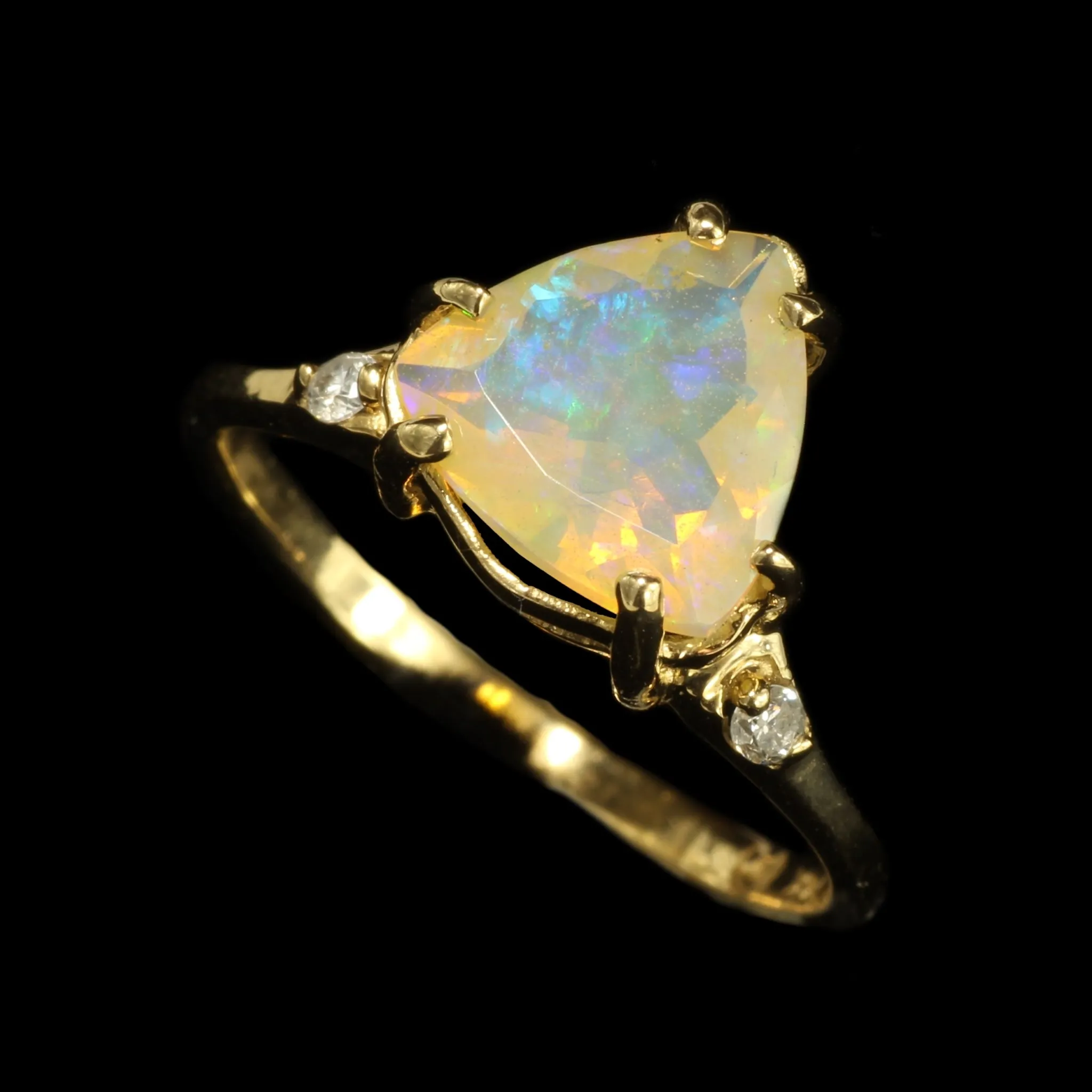 Selene - Trillium Ethiopian Opal and Diamond Ring