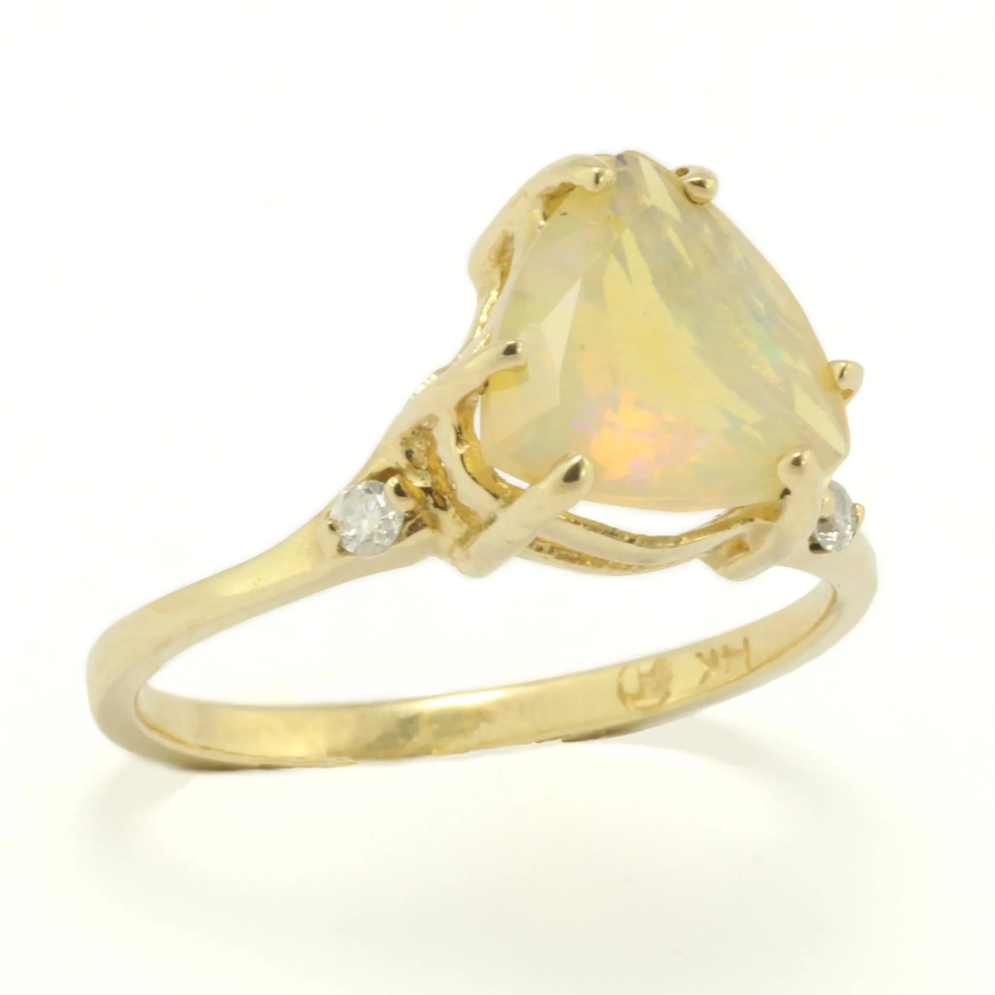 Selene - Trillium Ethiopian Opal and Diamond Ring