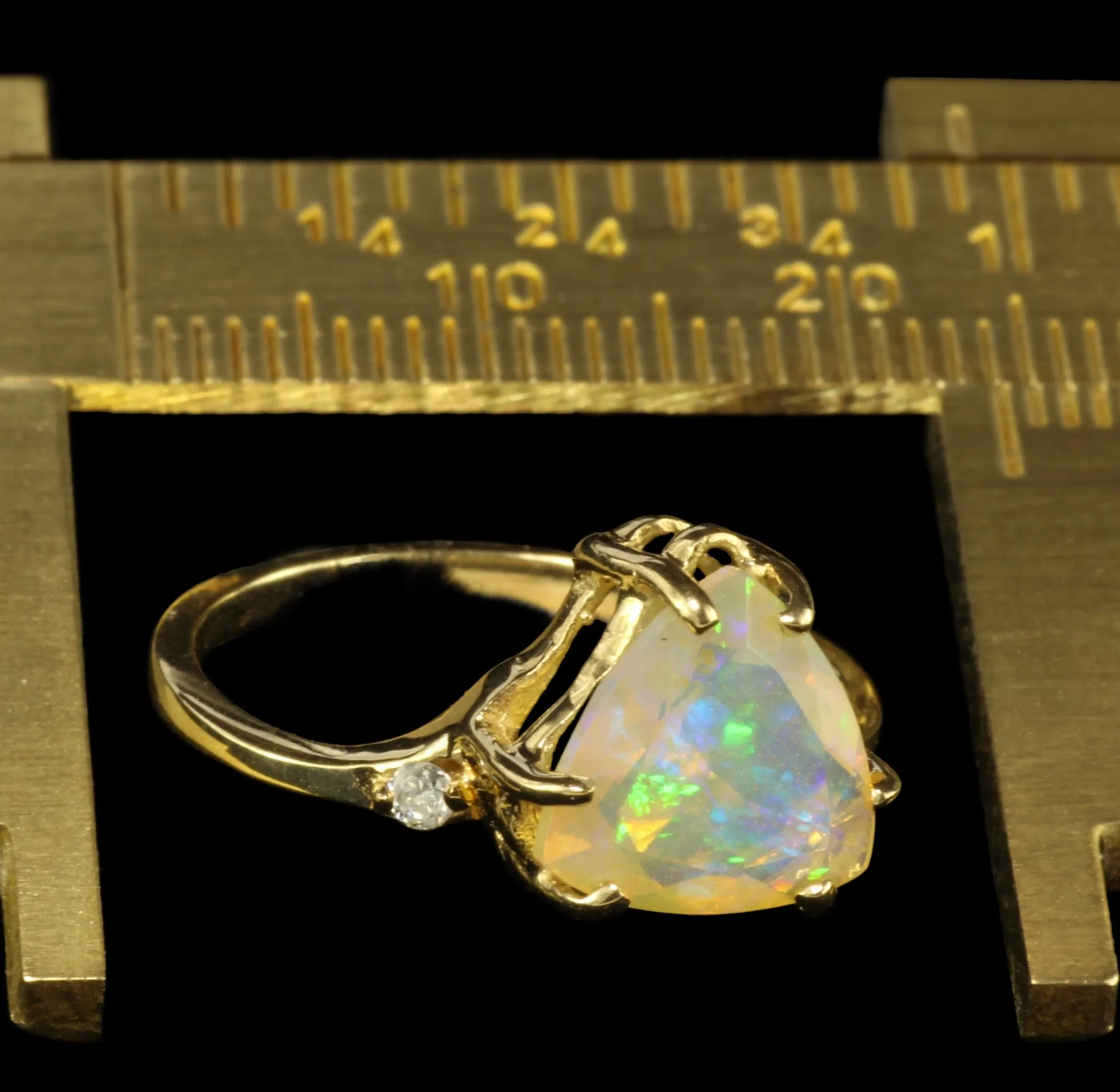 Selene - Trillium Ethiopian Opal and Diamond Ring
