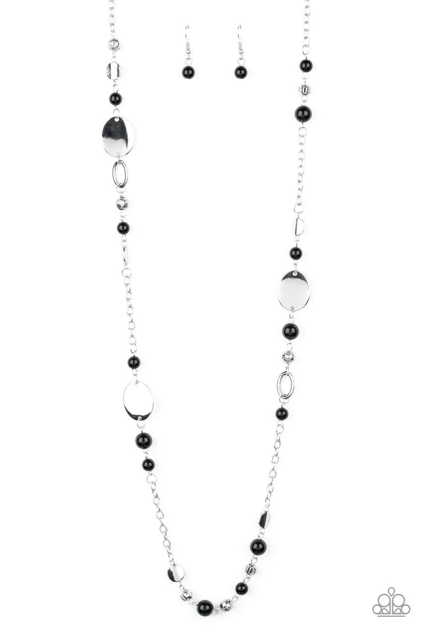 Serenely Springtime Black Paparazzi Necklace