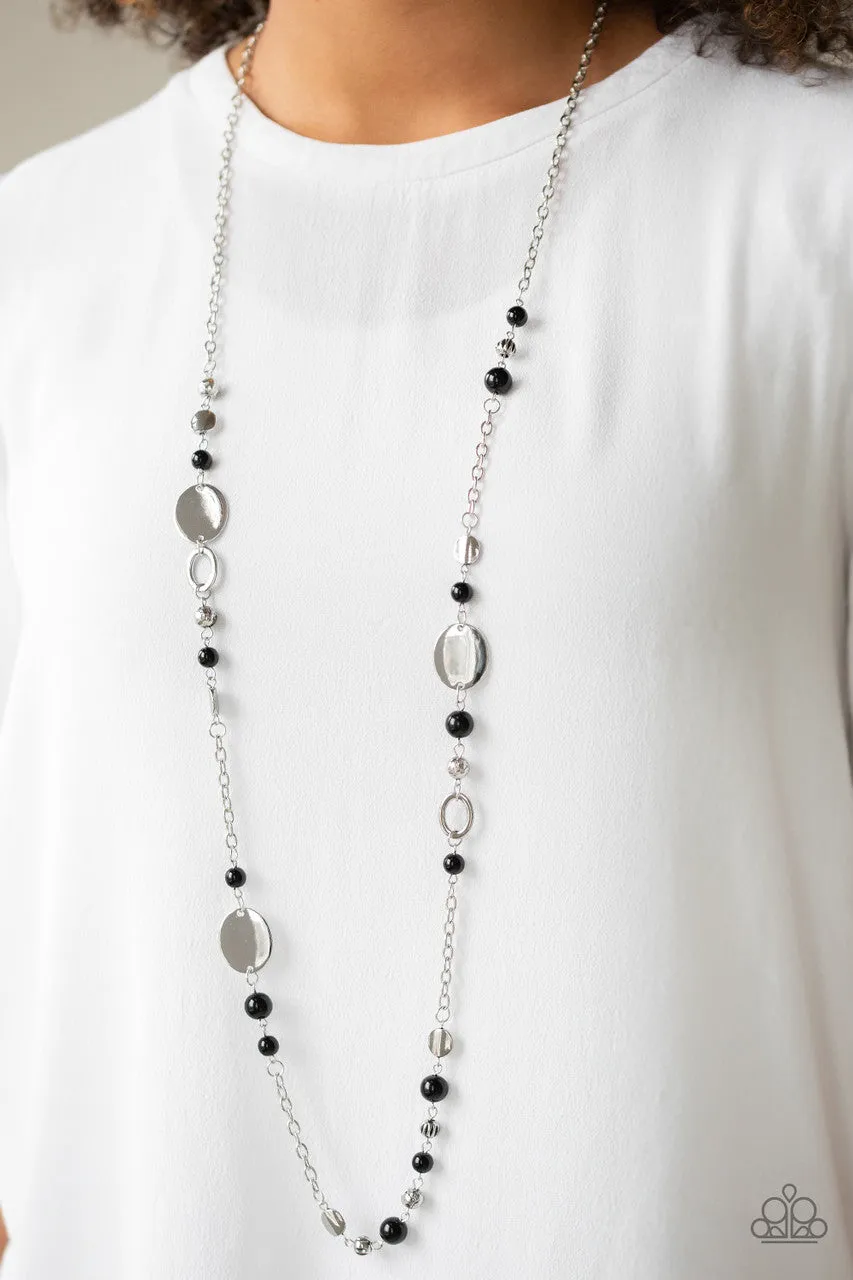 Serenely Springtime Black Paparazzi Necklace