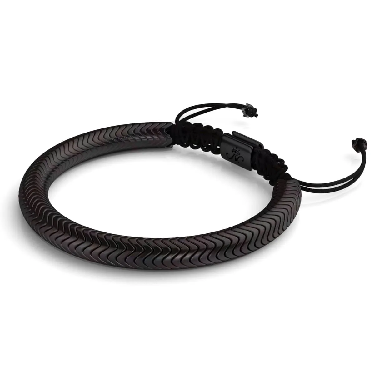Serpentine | Onyx Hematite x Gunmetal | Double Wave Bracelet