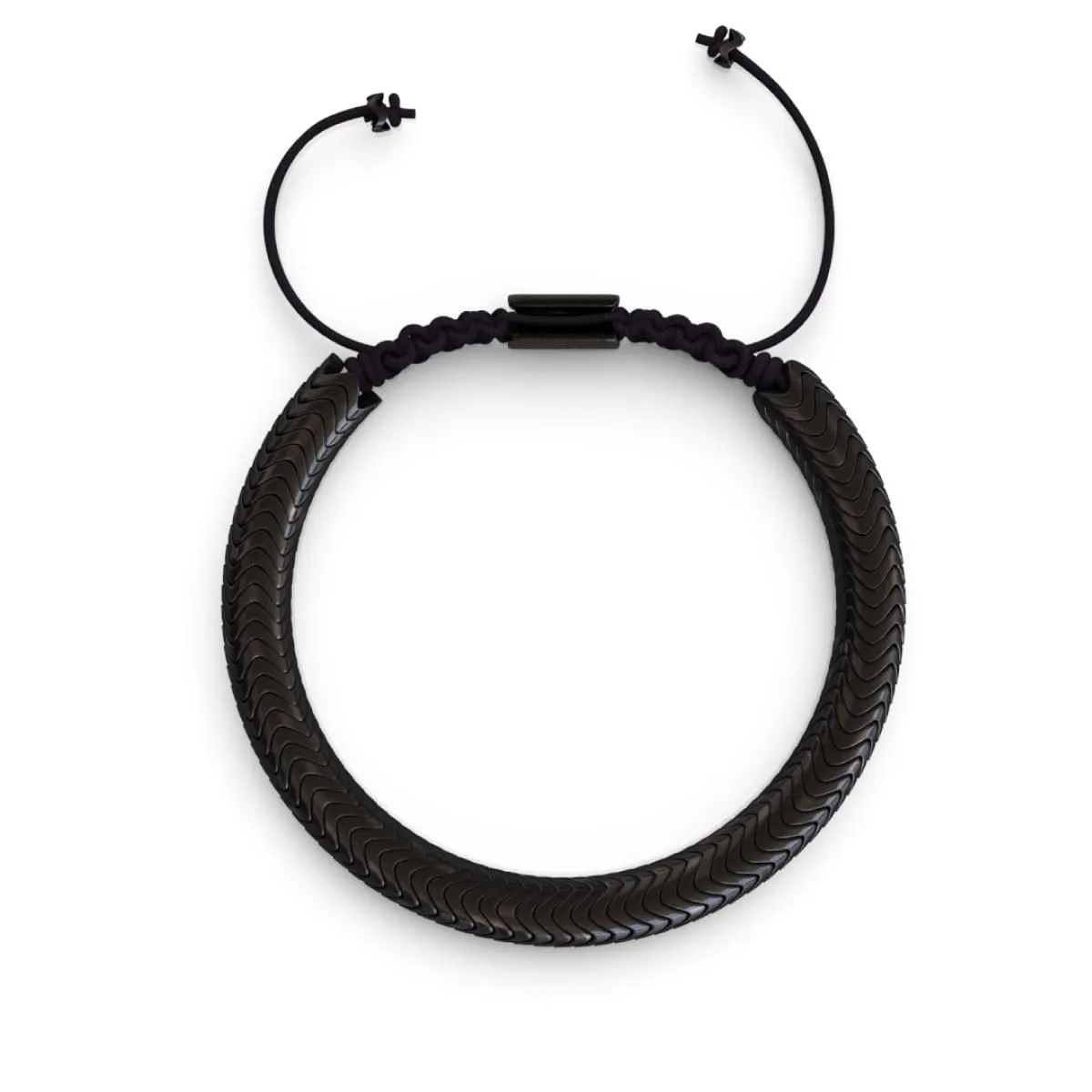 Serpentine | Onyx Hematite x Gunmetal | Double Wave Bracelet